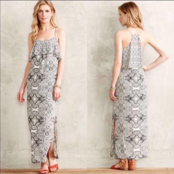 Maxi Vanessa Virginia Anthropology Viscose Rayon Maxi Dress Size 14 - Picture 8 of 8